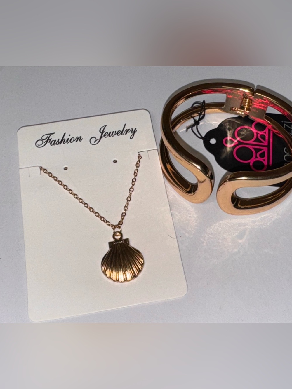 Seashell Necklace and Bangle Bracelet